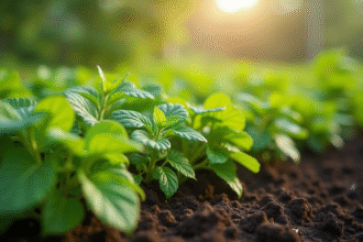 Plantes compagnes prospérant dans un jardin potager luxuriant